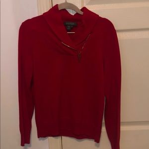 Lauren by Ralph Lauren Red Quarter Zip Sweater #0092